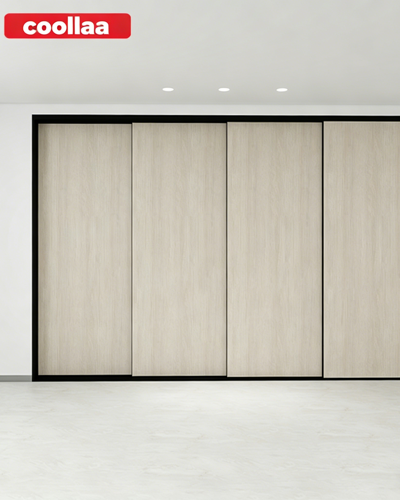 Elegante puerta corrediza compuesta de aluminio y madera para espacios contemporáneos