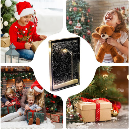 Snow Scenery Street Lamp, DIY Street Light Snow Globe, Snowy Lamp Snowy Lamp DIY Material Pack, Street Flowing Lamp Snow Flowing Night Light, Christmas Snowy Streetlamp Light